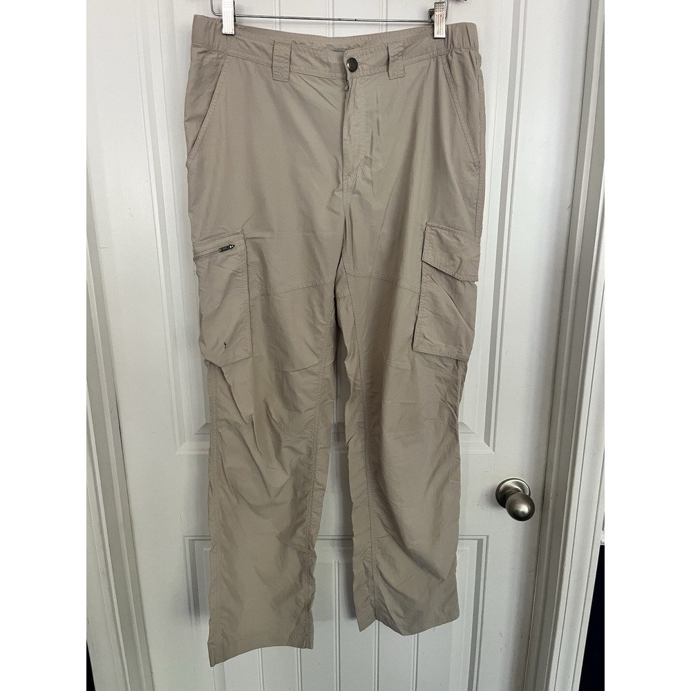 Columbia Cliff Pants Mens 34x32 Brown Khaki Ripstop Hiking Lightweight 756